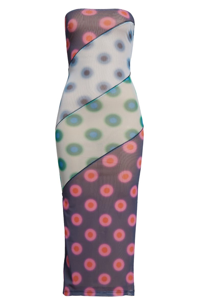 Miaou Lila Polka Dot Strapless Dress, Alternate, color, 