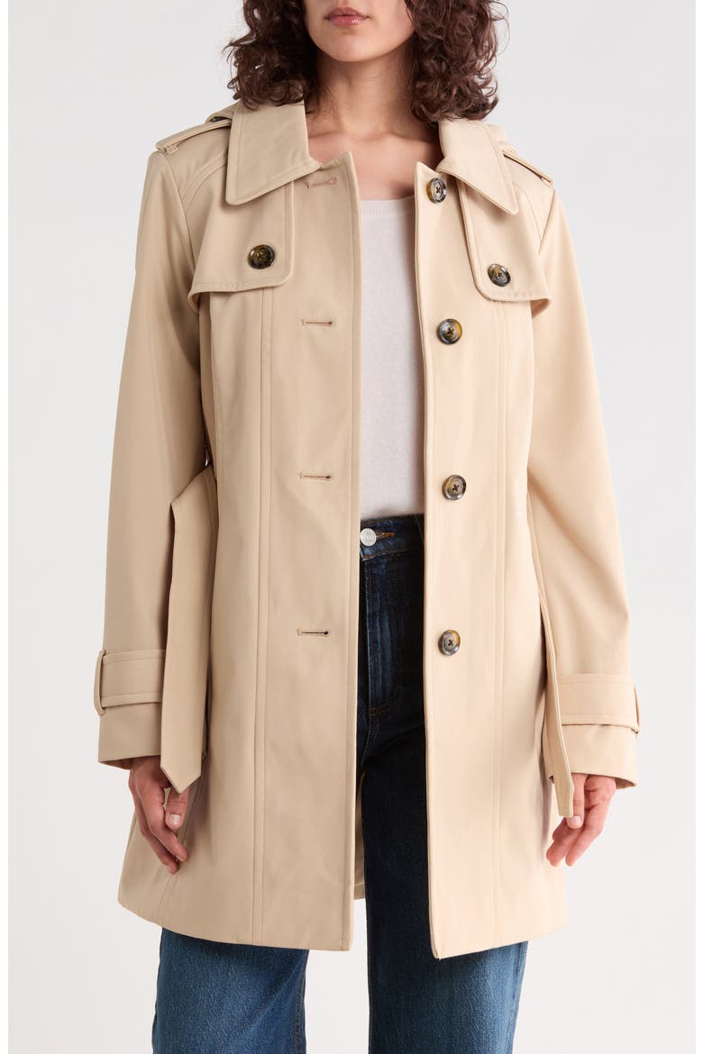 Hooded Trench Coat, Alternate, color, STONE