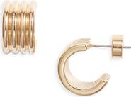 Nordstrom Demi Fine Wide Ridge Hoop Earrings