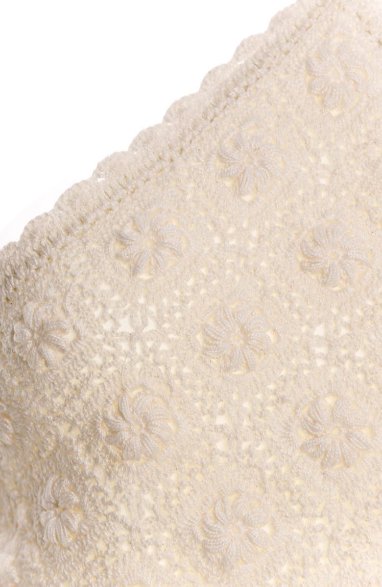 Agua Bendita Flower Harvest Cotton Knit Crop Cover-Up Top, Alternate, color, White