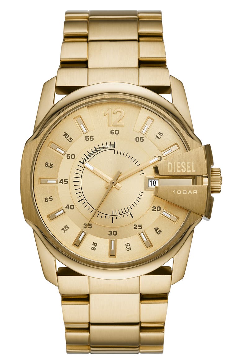 Master Chief Three Hand Bracelet Watch, 45mm, Main, color, GOLD