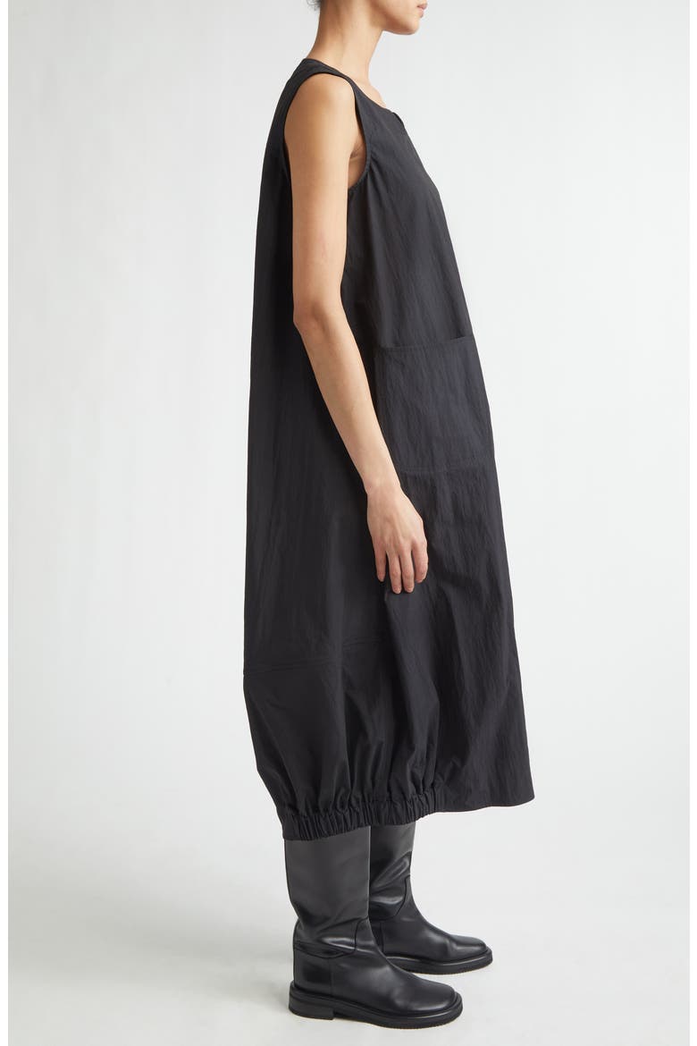 Sleeveless Cotton & Nylon O-Line Dress, Alternate, color, BLACK