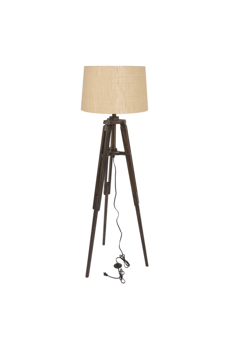 Storied Home Mariner Wood Tripod Lamp for Room, Brown and Natural, Main, color, Brown