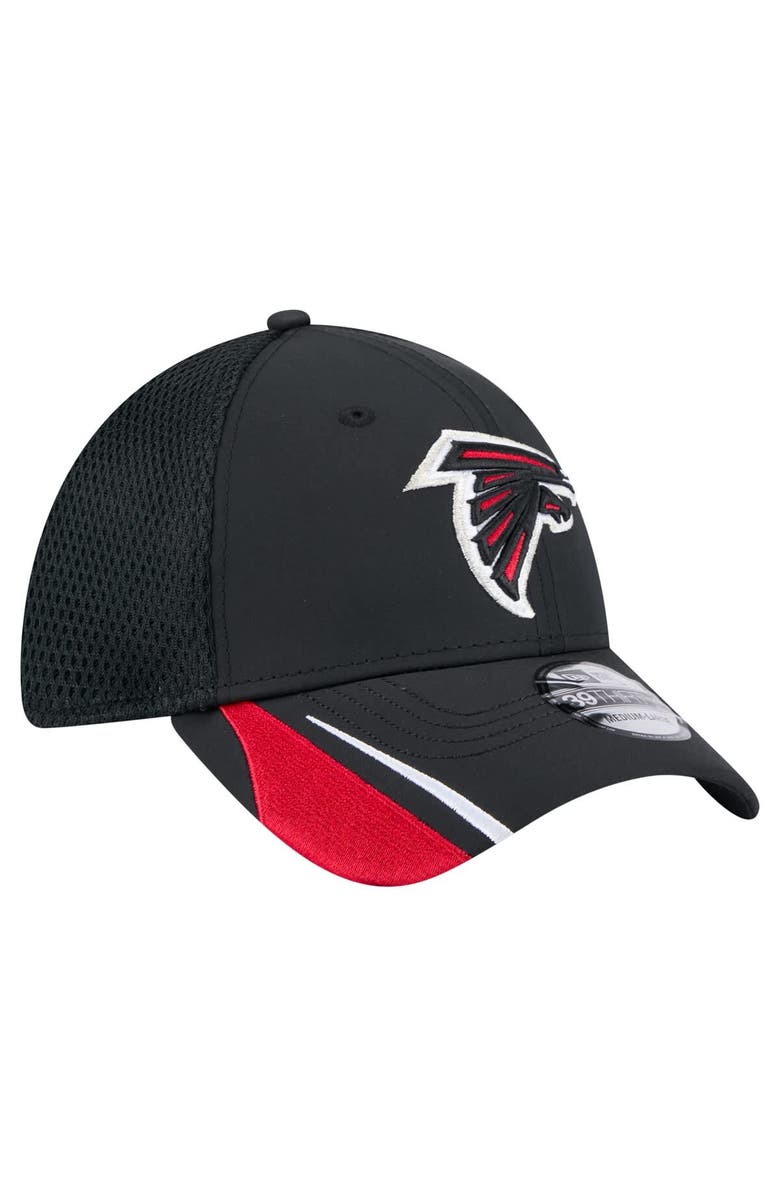 New Era Men's New Era  Black Atlanta Falcons Linear 39THIRTY Flex Hat, Alternate, color, 