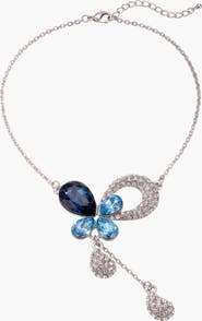 Modenaire Teardrop Crystal Pendant Necklace