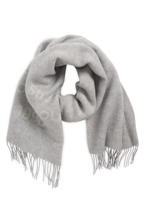 Acne Studios 1996 Logo Jacquard Double Face Wool Fringe Scarf In Gray