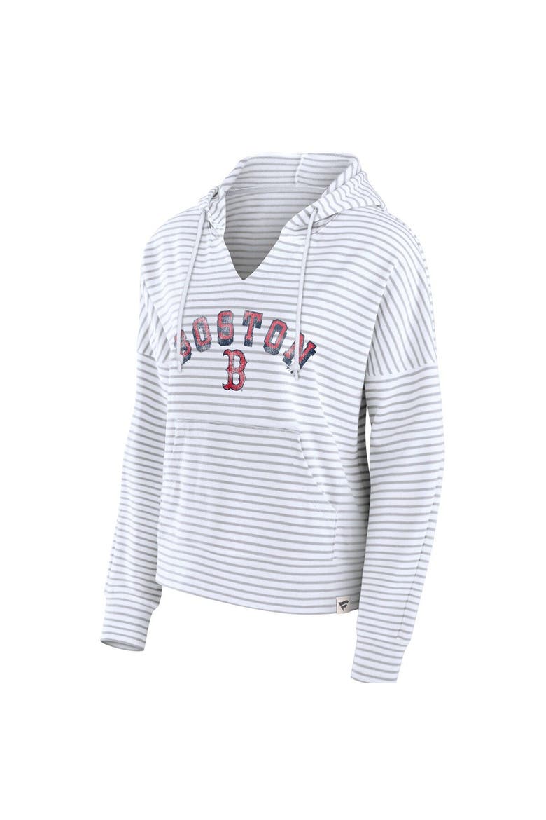Women's Fanatics Branded White Boston Red Sox Striped Arch Pullover Hoodie, Alternate, color, White