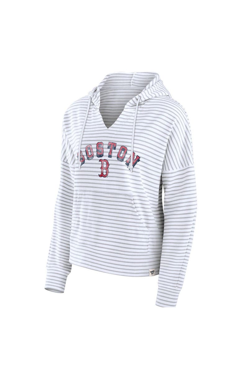 FANATICS Women's Fanatics Branded White Boston Red Sox Striped Arch Pullover Hoodie, Alternate, color,