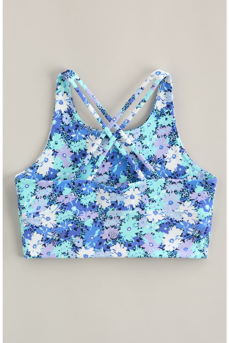Kids' Strappy Seamless Bra, Alternate, color, BLUE PERSIA FLOWER BURST PRINT