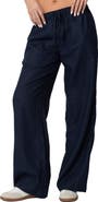 EDIKTED Yasmine Low Rise Linen Blend Drawstring Pants