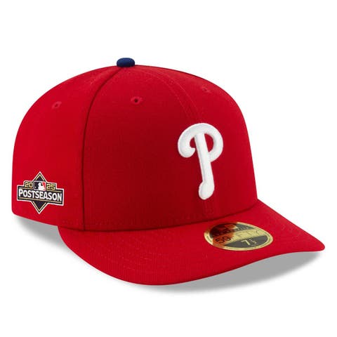 Men's New Era Red Philadelphia Phillies 2025 MLB Postseason Side Patch Low Profile 59FIFTY Fitted Hat