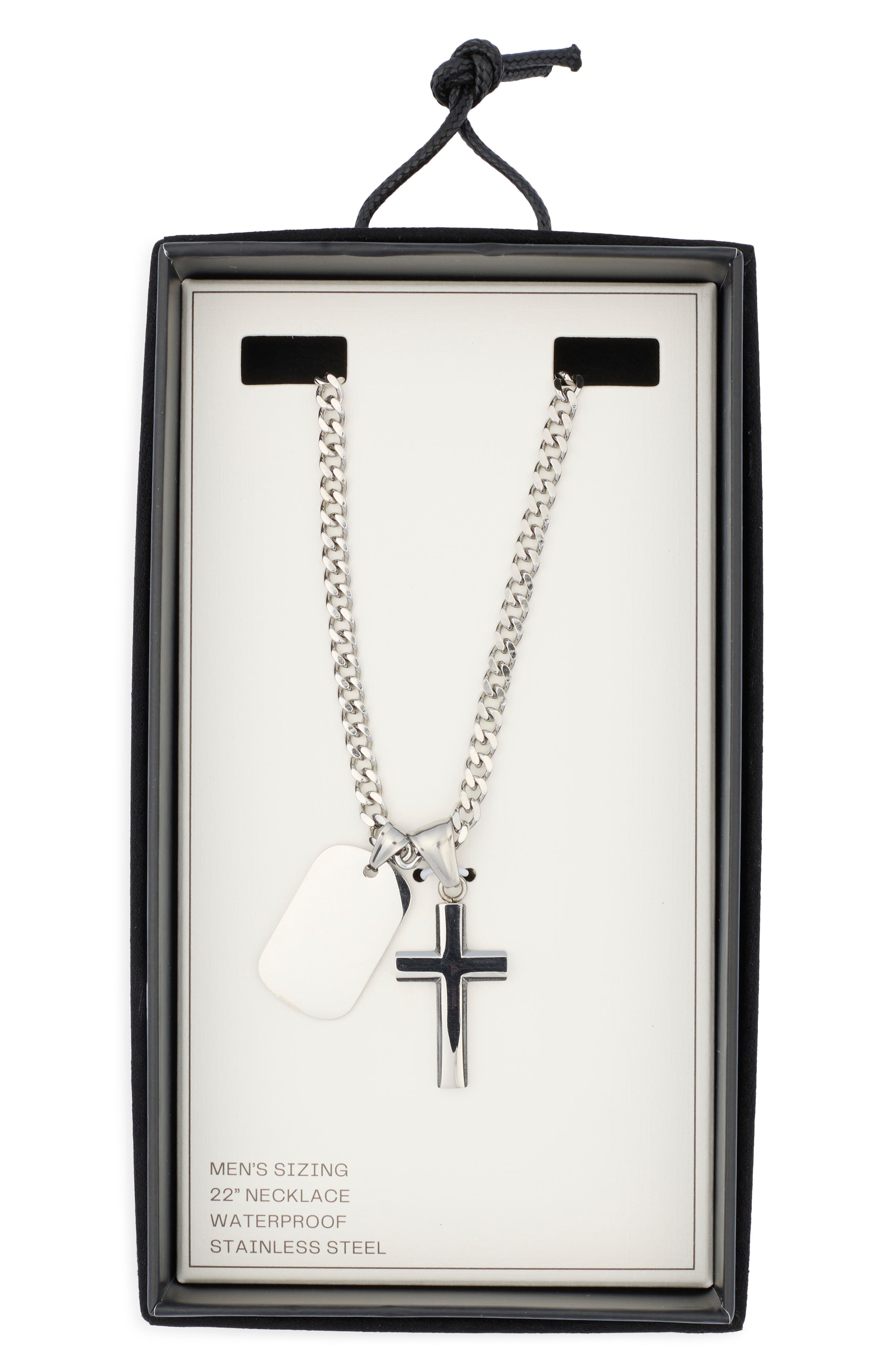 NORDSTROM RACK Men's Dog Tag & Cross Necklace