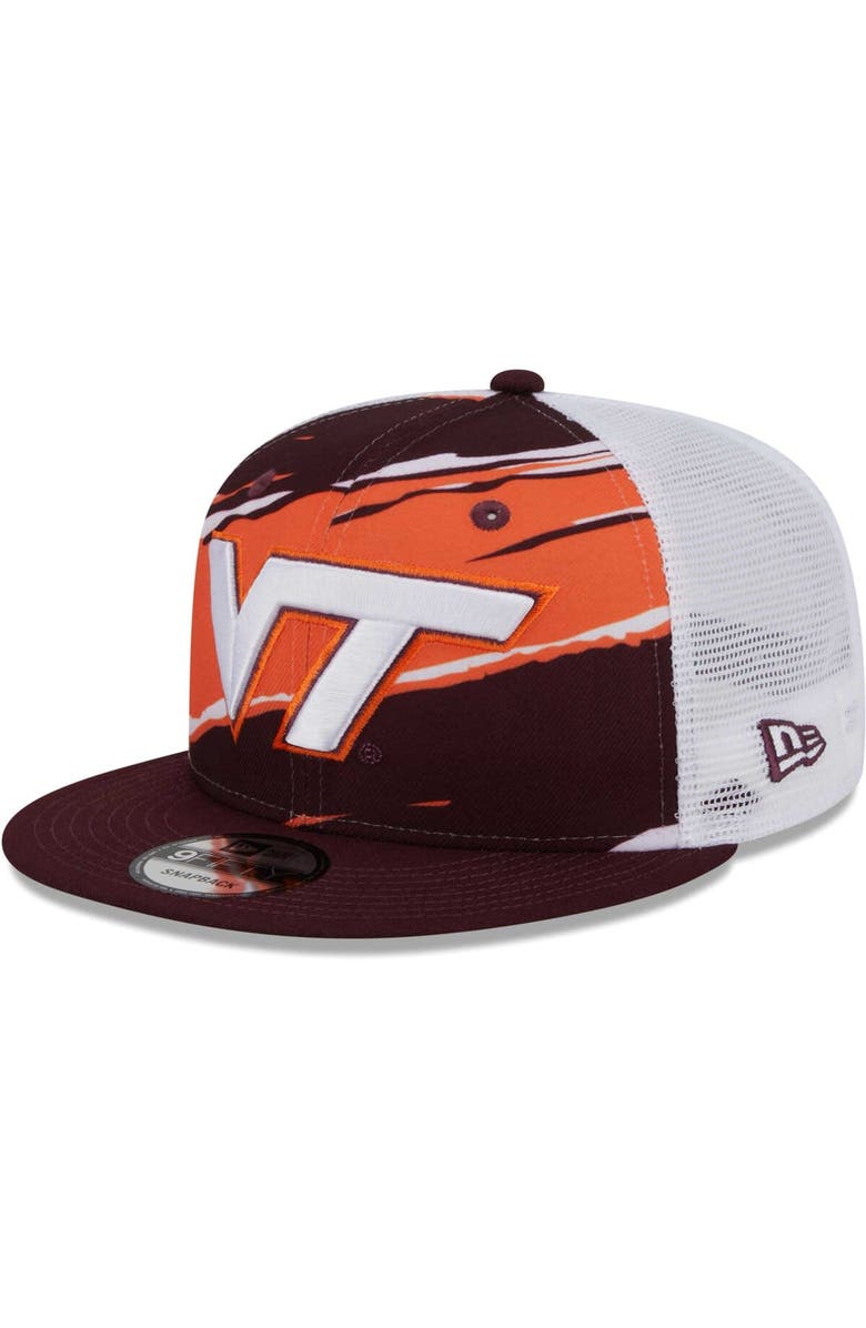 New Era Men's New Era Maroon Virginia Tech Hokies Tear Trucker 9FIFTY Snapback Hat, Main, color, Maroon