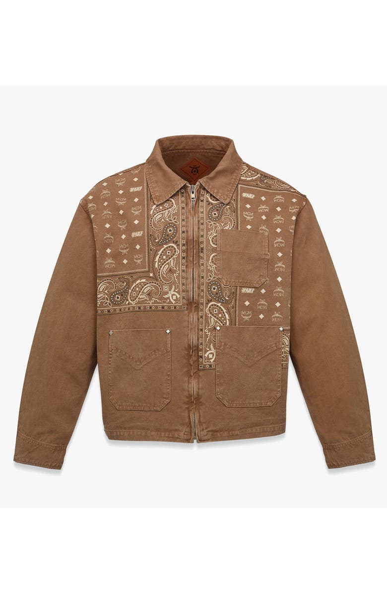 MCM x KASINA Bandana Monogram Jacket in Oxford Cotton, Main, color, Brown