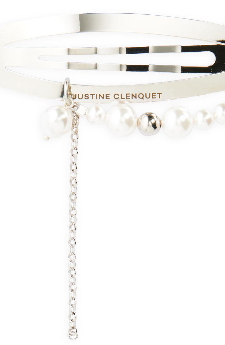 Justine Clenquet Lily Chain & Faux Pearl Barrette, Alternate, color,