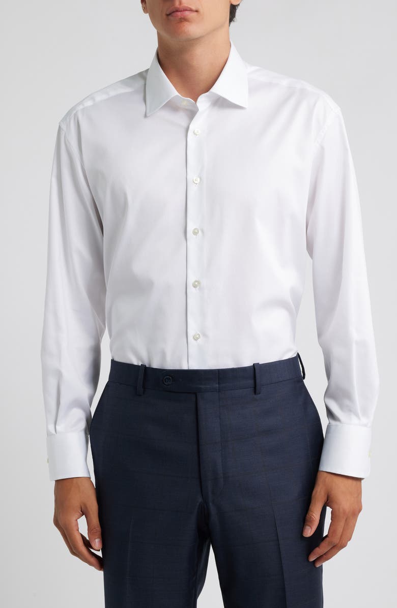 1863 by Eterna Luxury Comfort Slim Fit Non-Iron Dress Shirt, Main, color, White