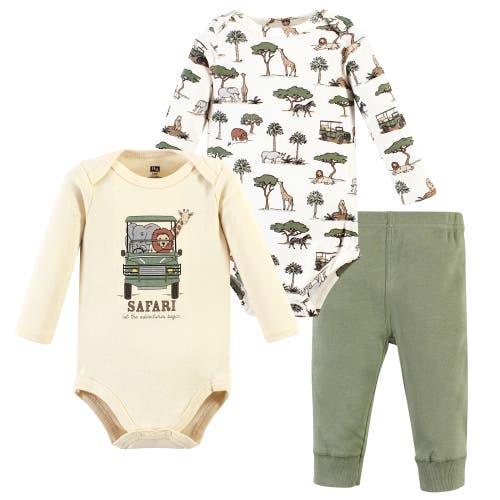 Hudson Baby Cotton Bodysuit And Pant Set In Green