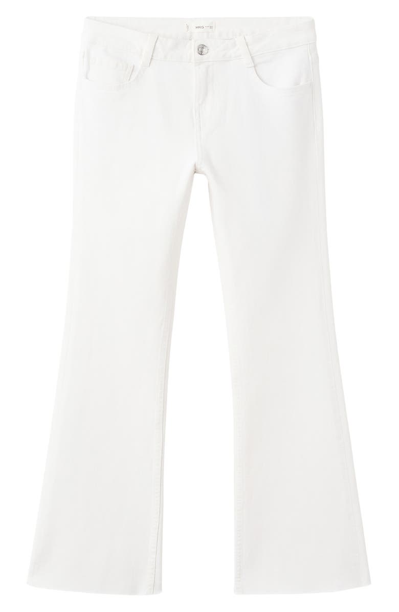 MANGO TEEN Mid Rise Crop Flare Jeans, Alternate, color, Off White