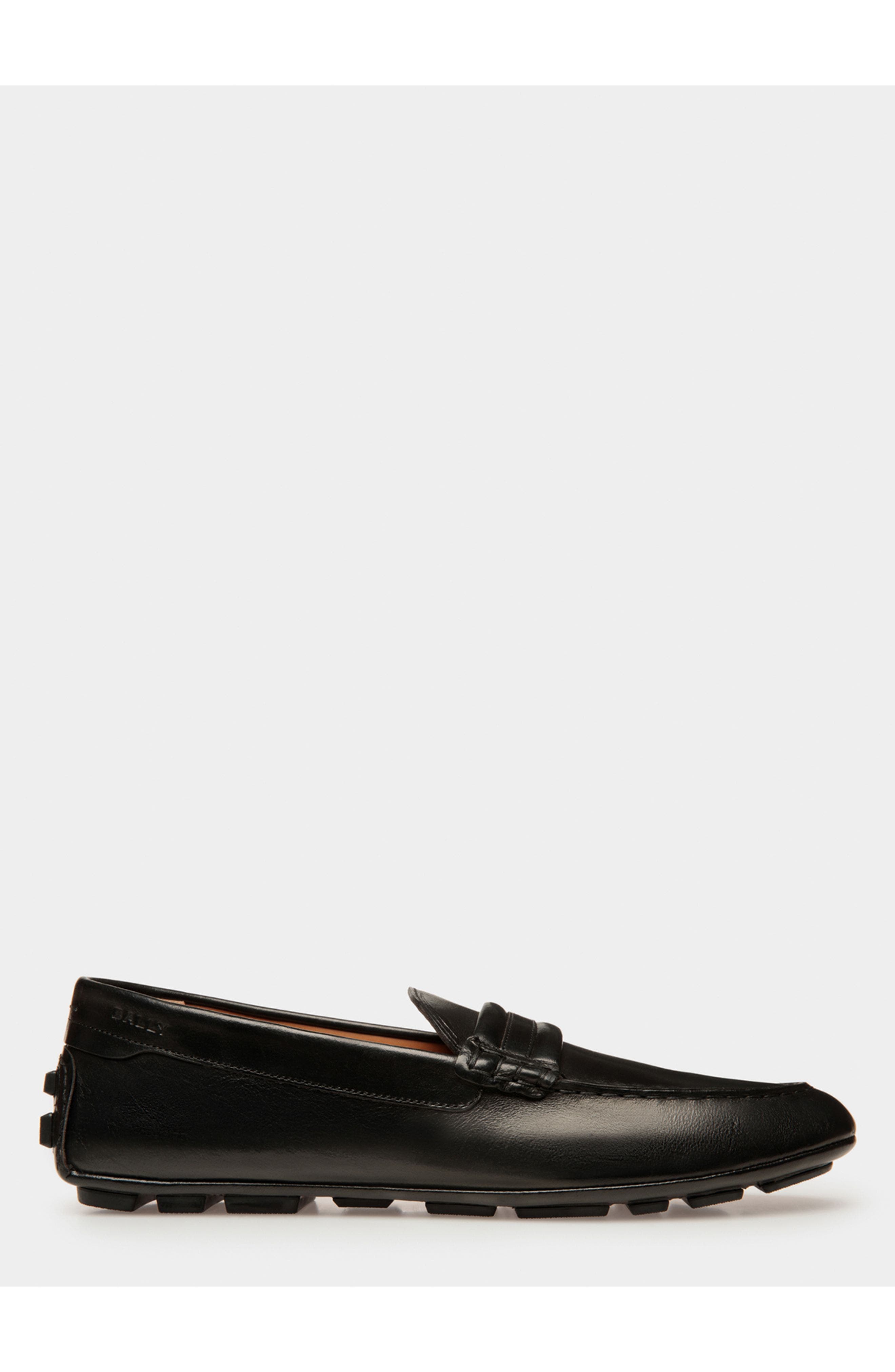 Bally Kerbs Driver in Buffalo Leather, Main, color, Black