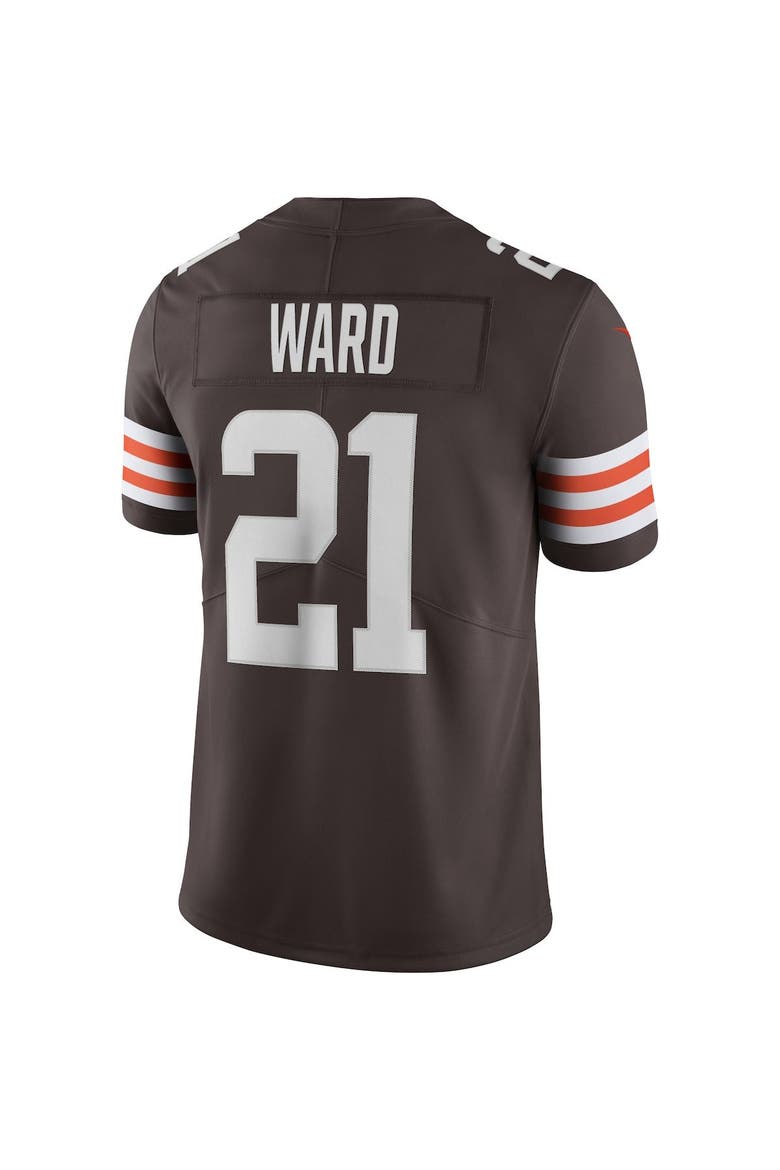 Men's Nike Denzel Ward Brown Cleveland Browns Vapor Limited Jersey, Alternate, color, Brown