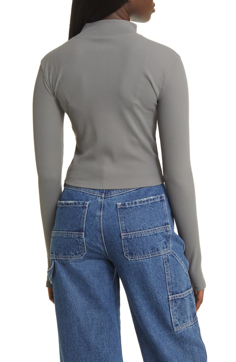 BP. Rib Mock Neck Zip-Up Jacket, Alternate, color,