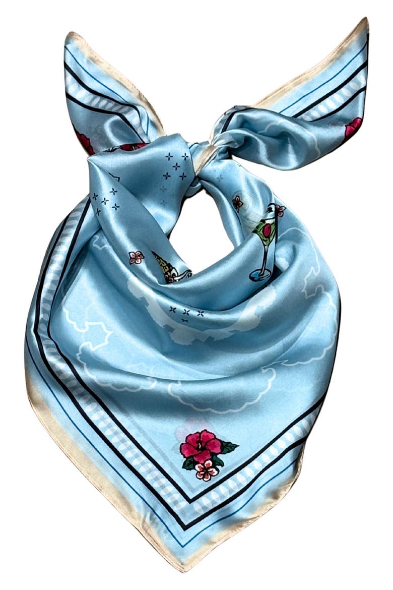 Cocktail Satin Scarf, Alternate, color, LIGHT BLUE