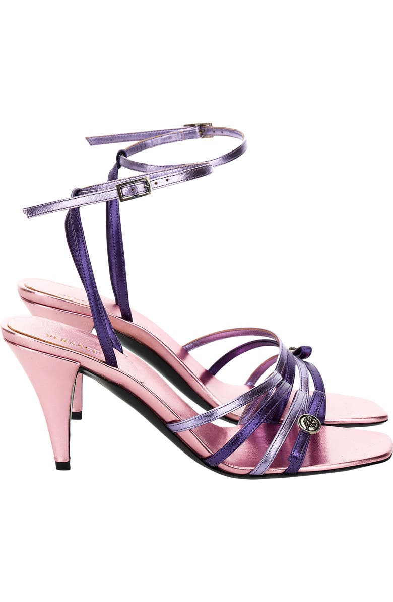 Versace Ankle Strap Cage Sandal, Alternate, color, Pink-Palladium