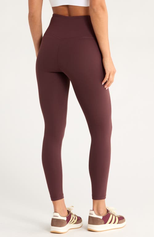 Zella Live In High Waist 7/8 Leggings In Burgundy