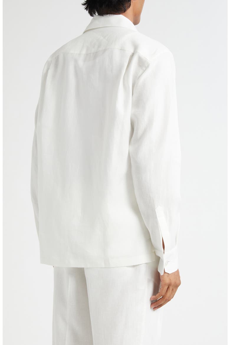Long Sleeve Linen Camp Shirt, Alternate, color, W0111 BIANCO