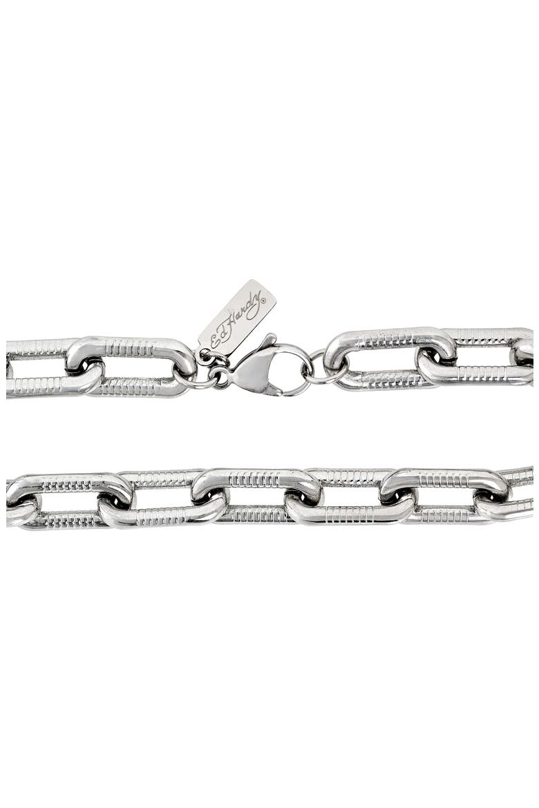 Men's Rectangle Link Bracelet, Alternate, color, SILVER