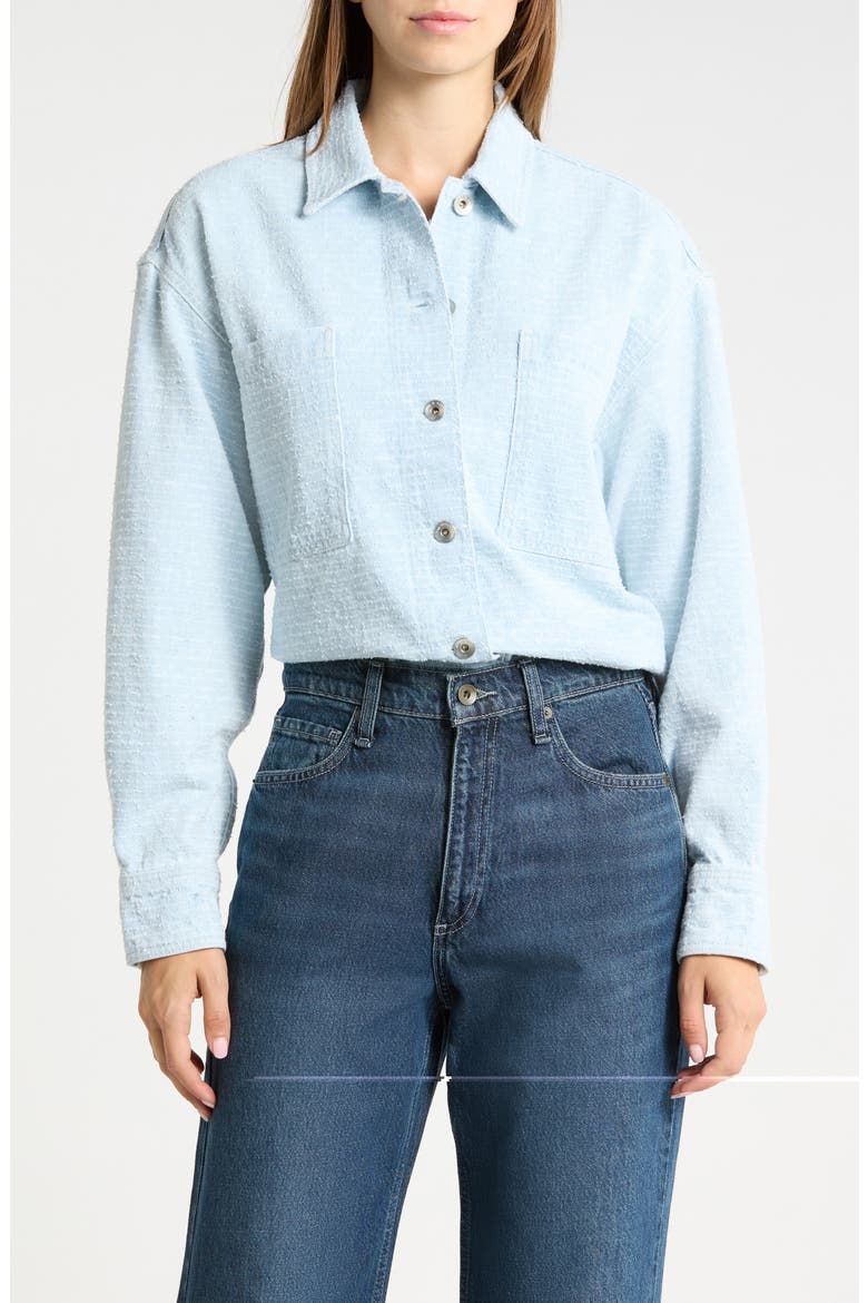 Jax Textured Button-Up Shirt, Main, color, SKY TWEED