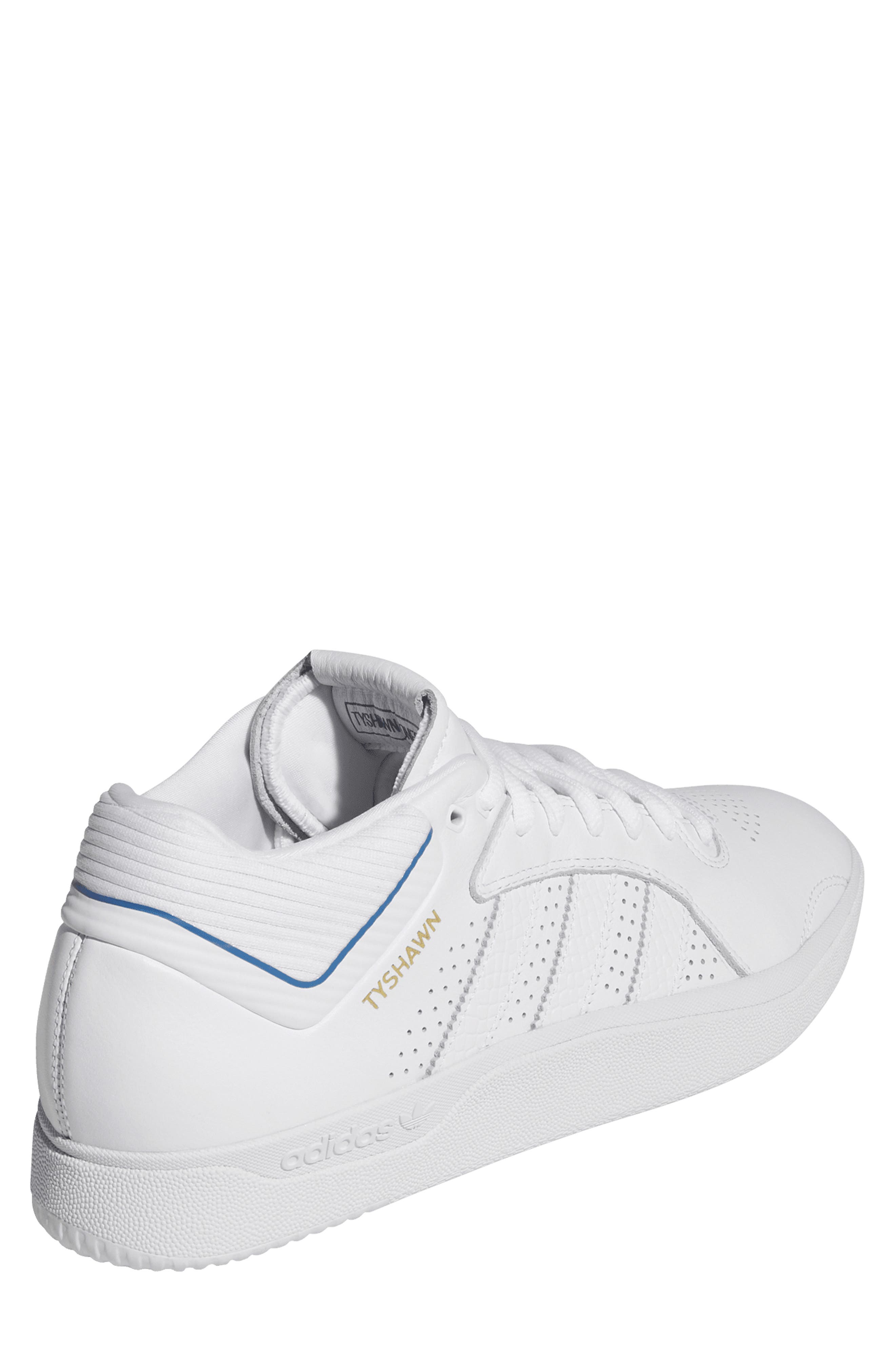 adidas Tyshawn Skateboarding Sneaker, Alternate, color, White/ Bluebird/ Gold