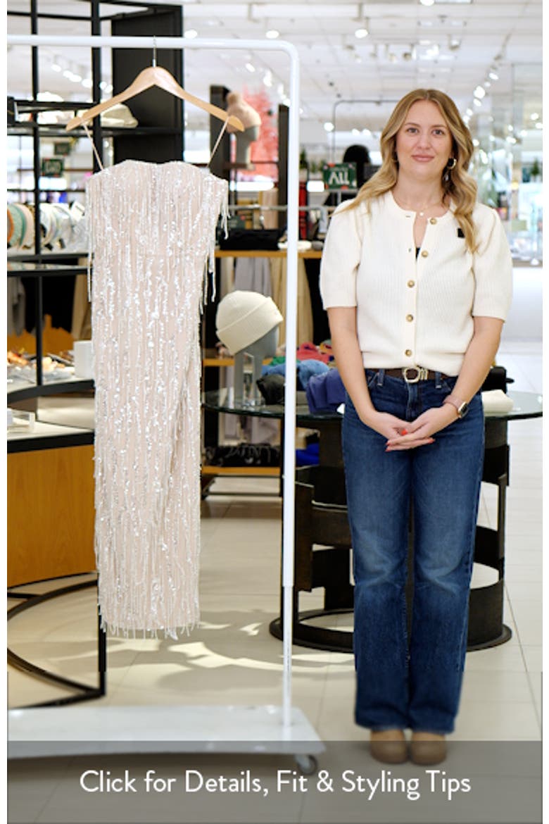 Ramona Fringe Embellished Strapless Column Gown video