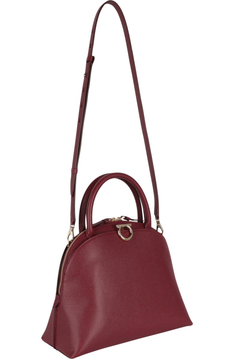 FERRAGAMO Gancini Medium Top Handle Bag, Alternate, color, Burgundy