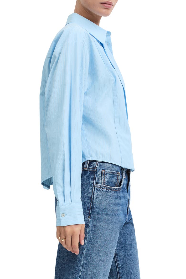 The Jenni Button-Up Blouse, Alternate, color, LIGHT BLUE STRIPE