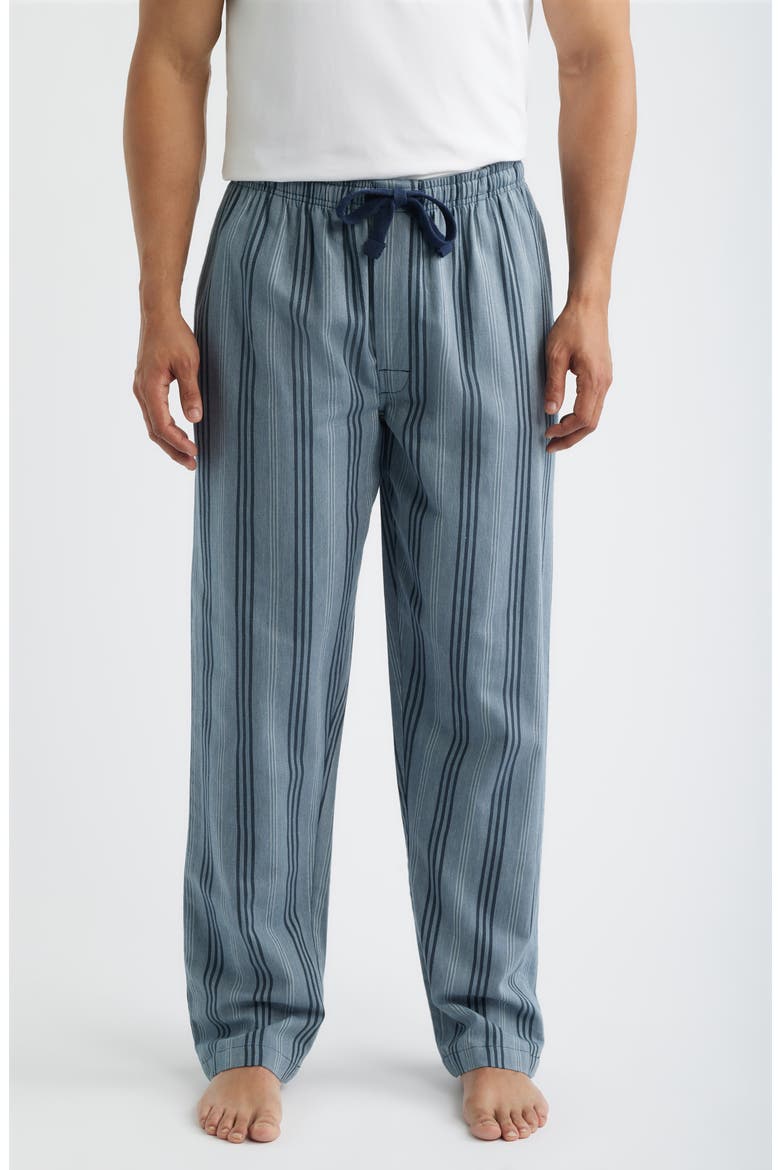 Saltwater Stripe Woven Cotton Lounge Pants, Main, color, DENIM STRIPE