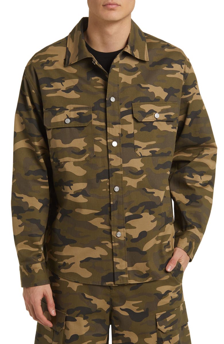 FRAME Camo Cotton Jacket, Alternate, color, Camo/ Noir