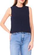 1.STATE Open Stitch Cotton Blend Sweater Tank