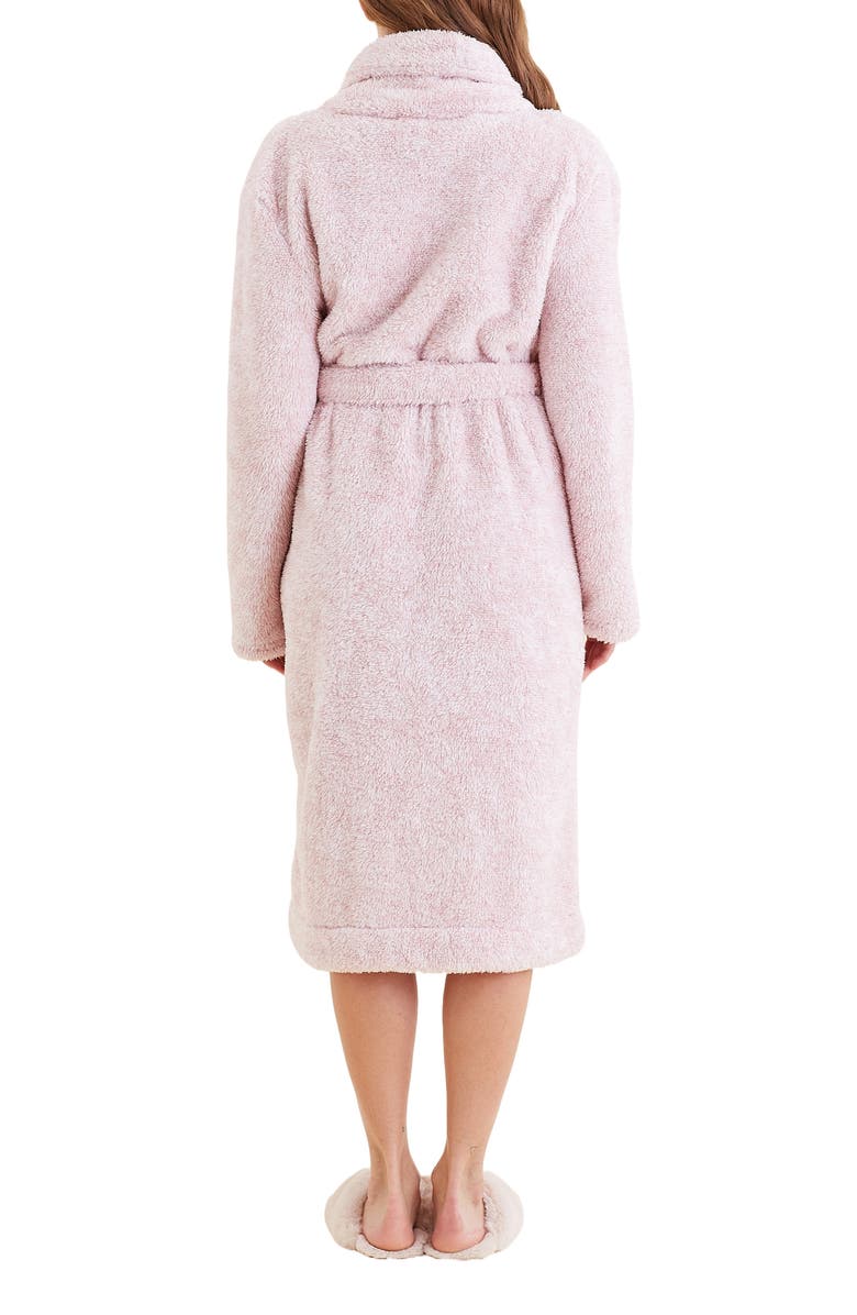 Papinelle Cosy Plush Mid Length Robe, Alternate, color, Pink