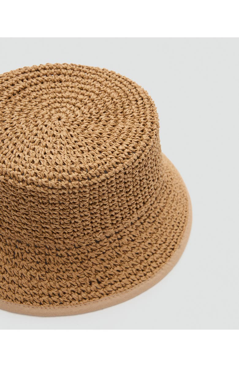 MANGO Crochet Bucket Hat, Alternate, color, Beige