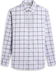 Bugatchi Julian Shaped Fit Check Stretch Cotton Button-Up Shirt