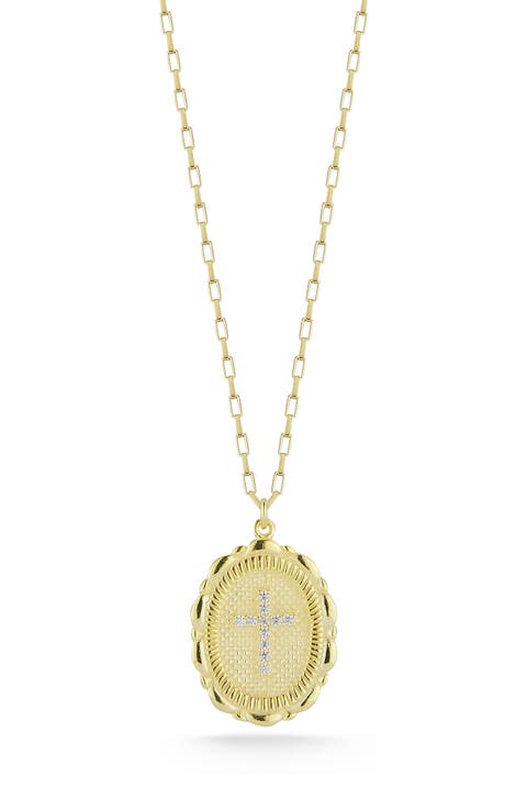 CZ Cross Pendant Necklace