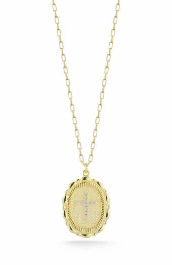 CZ Cross Pendant Necklace