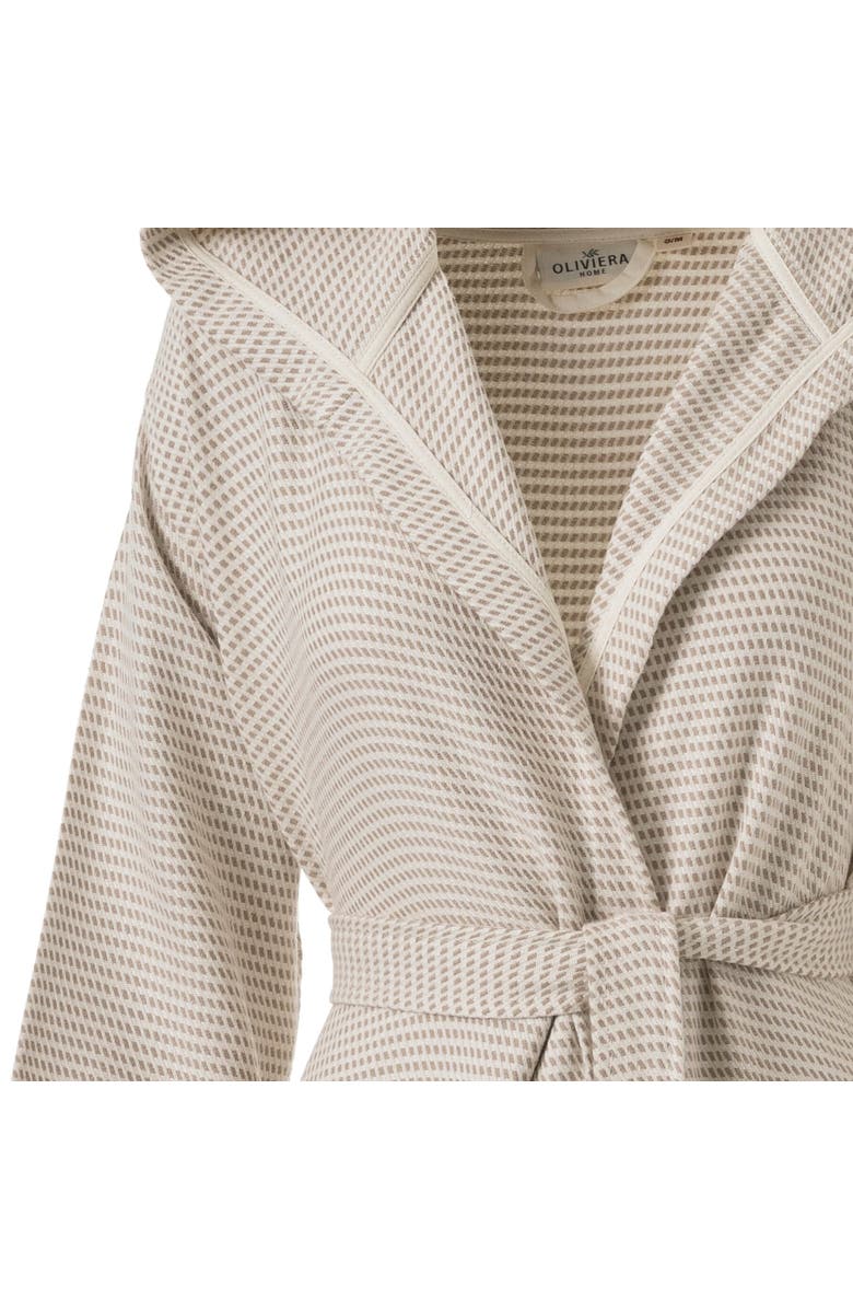Oliviera Home Pixel Turkish Cotton Towel Robe, Alternate, color, Sand