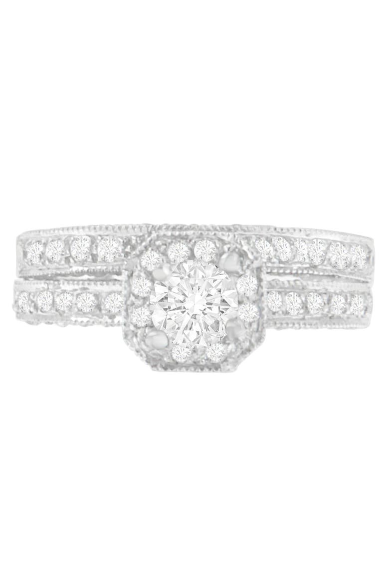 14K White Gold 1.00 Cttw Round Cut Diamond Ring, Alternate, color, White