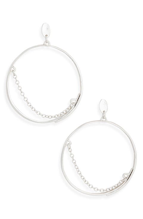 Swing Chain Hoop Drop Earrings