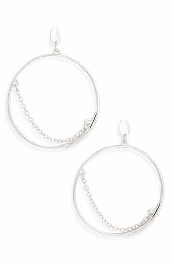 Karine Sultan Swing Chain Hoop Drop Earrings