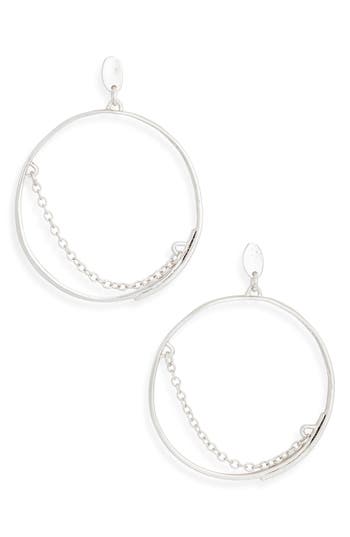Karine Sultan Swing Chain Hoop Drop Earrings In Silver