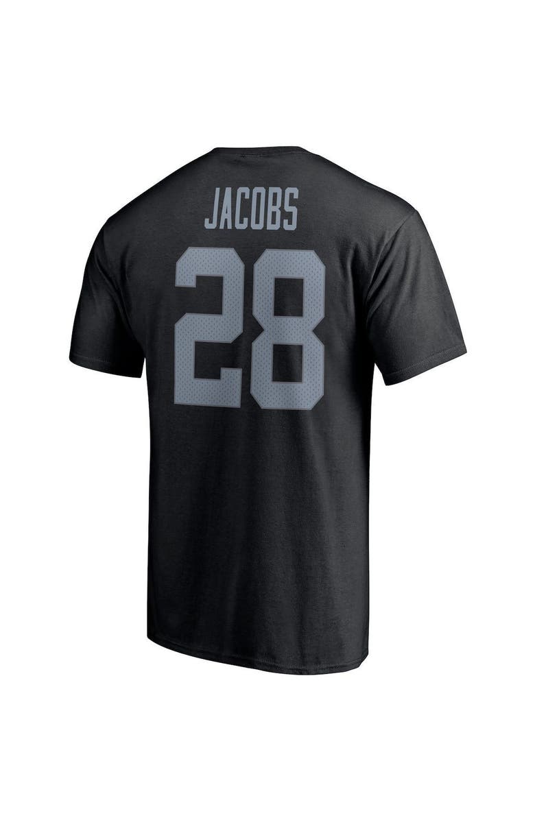 FANATICS Men's Fanatics Branded Josh Jacobs Black Las Vegas Raiders Player Icon Name & Number T-Shirt, Alternate, color, 