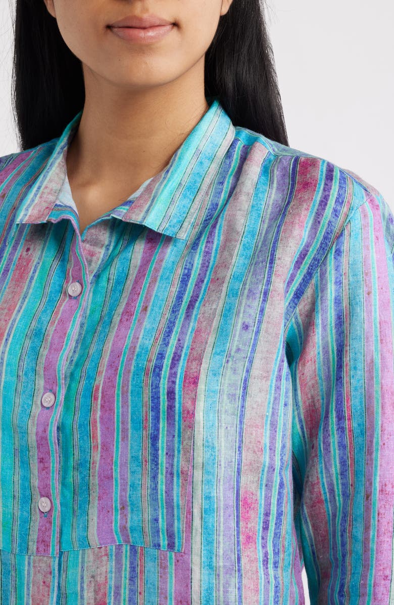 APNY Stripe Linen Button-Up Shirt, Alternate, color, 